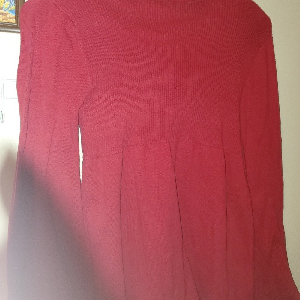 Red bell sleeve sweater